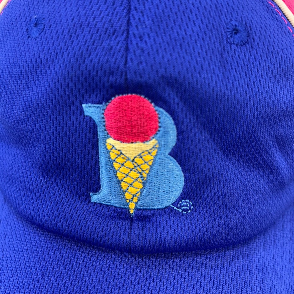 Braums Ice Cream Cone Adult Blue Pink Hat Adjustable Mesh Strapback OSFM - Picture 8 of 12